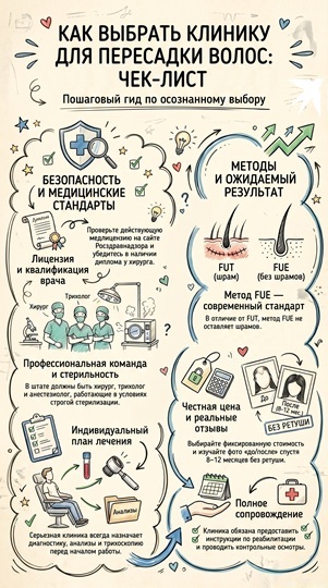 Как выбрать клинику по пересадке волос
