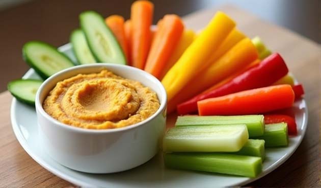 Овощные палочки с хумусом