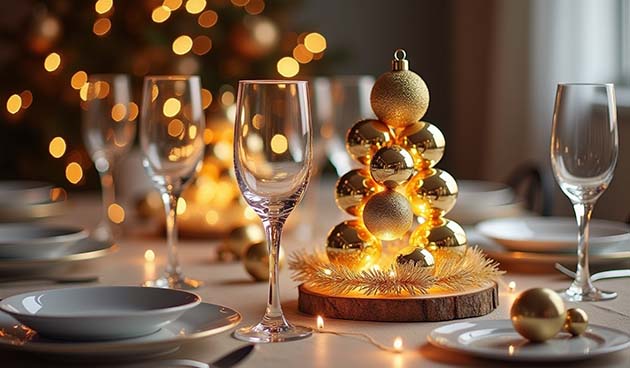 Красивые картинки, фото с новогодним оформлением столов для вдохновения