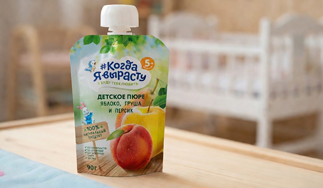 Фруктовое пюре «Когда я вырасту. Яблоко, груша и персик» — «Фармалакт»