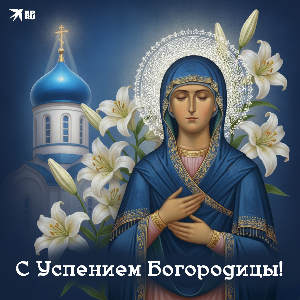 Красивые открытки с поздравлениями на праздник Успения Богородицы