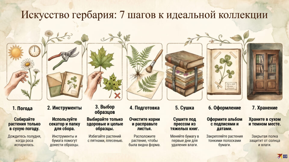 Пошаговая инструкция по созданию ботанических гербариев своими руками
