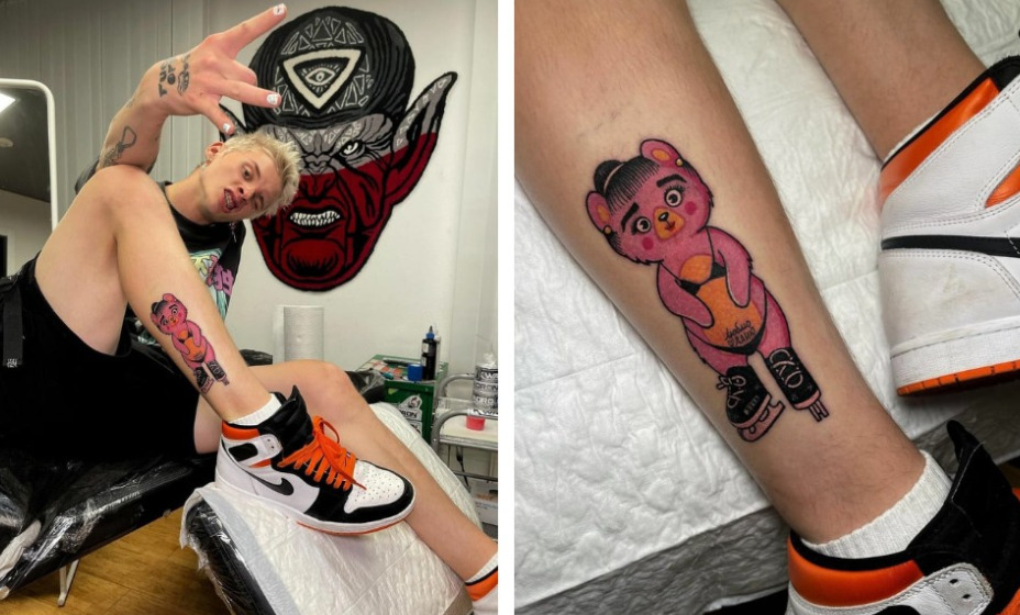 Тиктокер Даня Милохин партнер Евгении Медведевой по проекту «Ледниковый период» сделал новую тату. Фото: Инстаграм Engi.drine