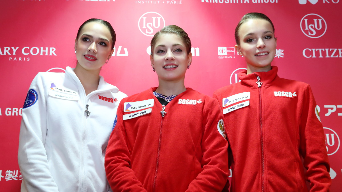 После короткой программы финала Гран-При 2019 Щербакова была третьей, позади Загитовой. Фото: GLOBAL LOOK PRESS