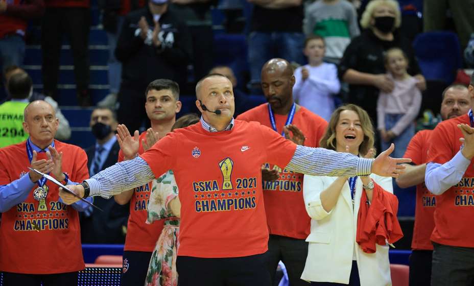 Президент ПБК ЦСКА Андрей Ватутин на праздновании армейского 27-го чемпионства страны. Фото: ПБК ЦСКА