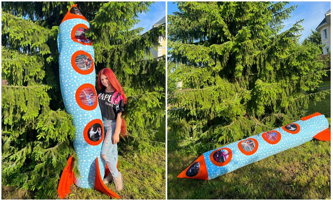 Ракета оказалась намного больше спортсменки. Фото: Социальные сети Александры Трусовой