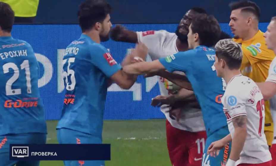 Легионеры «Спартака» и «Зенита» приняли самое деятельное участие в побоище. Фото: Трансляция «Матч ТВ»