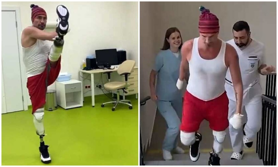 Костомаров активно занимается, восстанавливая мышцы. Фото: стоп-кадр видео из соцсетей фигуриста