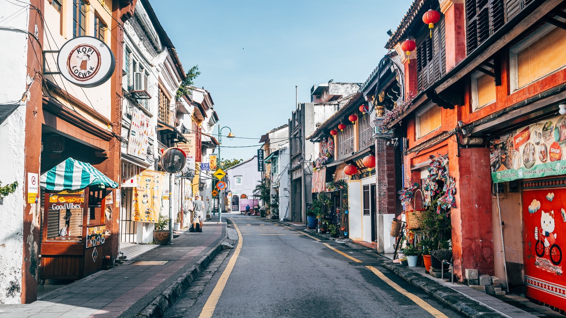 Яркие улочки старого города Джорджтауна, Малайзия.