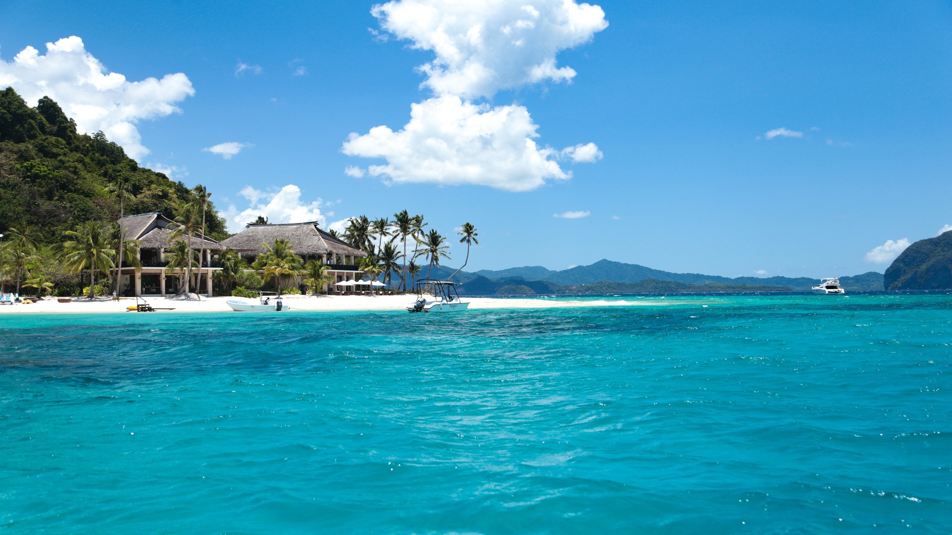 Вид на пляж курорта El Nido Resorts Pangulasian Island, Филиппины.